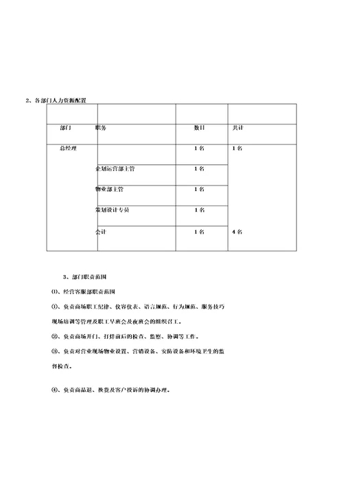 商场经营管理方案DOC