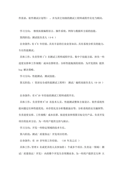 测试工程师职业规划