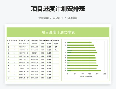 项目进度计划安排表