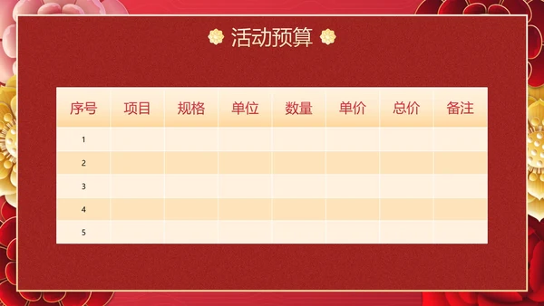 国风兔年花卉元素年会策划PPT模板