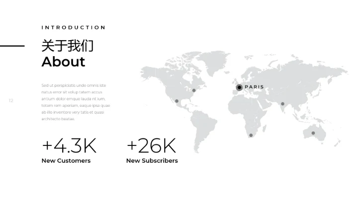 创意黑白调极简主义公司简介动态PPT模板