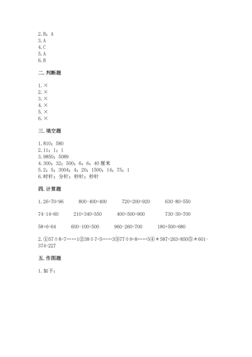 人教版三年级上册数学期中测试卷【历年真题】.docx