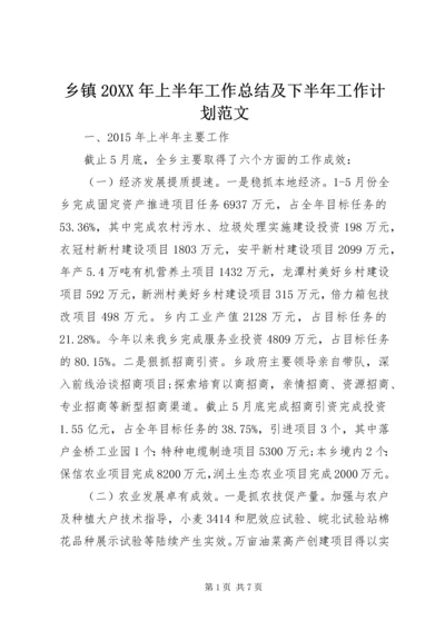 乡镇某年上半年工作总结及下半年工作计划范文.docx