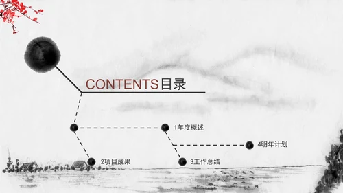 精美水墨中国风2016年终报告PPT模板