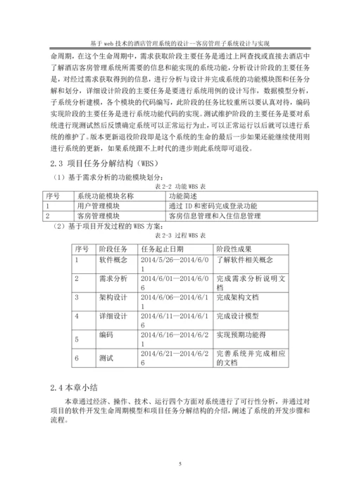 基于web技术的酒店管理系统的设计—客房管理子系统的设计与实现学士学位论文.docx