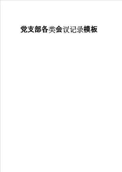 党支部各类会议记录模板