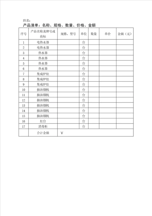 厨房设备购销合同01