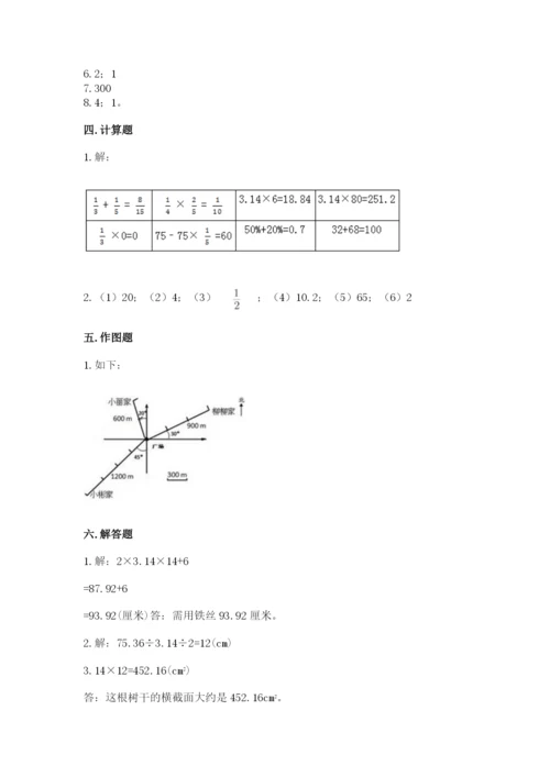 小学数学六年级上册期末卷及参考答案（典型题）.docx