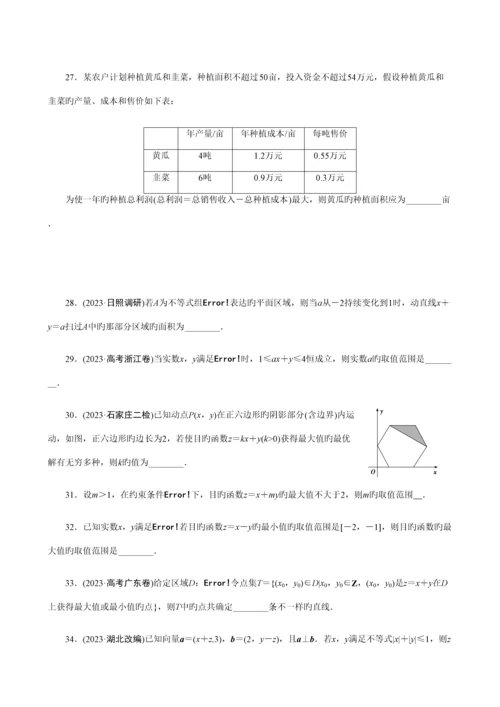 2023年线性规划的常见题型及其解法学生版题型全面归纳好.docx