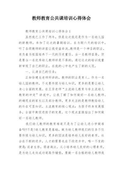 教师教育公共课培训心得体会.docx