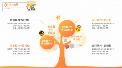 橙色3D风大学校园社团活动招生