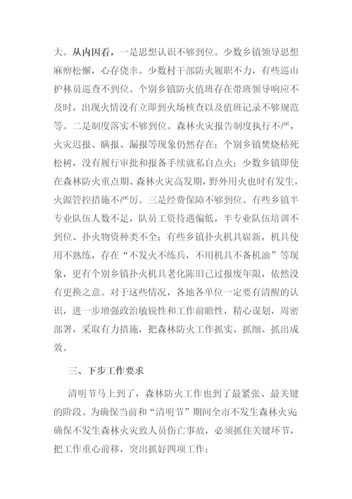 在全市森林防火工作会议上的讲话