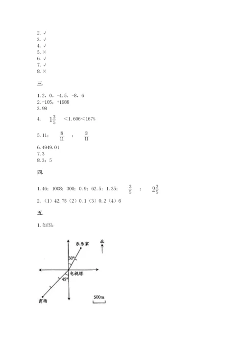 辽宁省【小升初】2023年小升初数学试卷及答案（网校专用）.docx