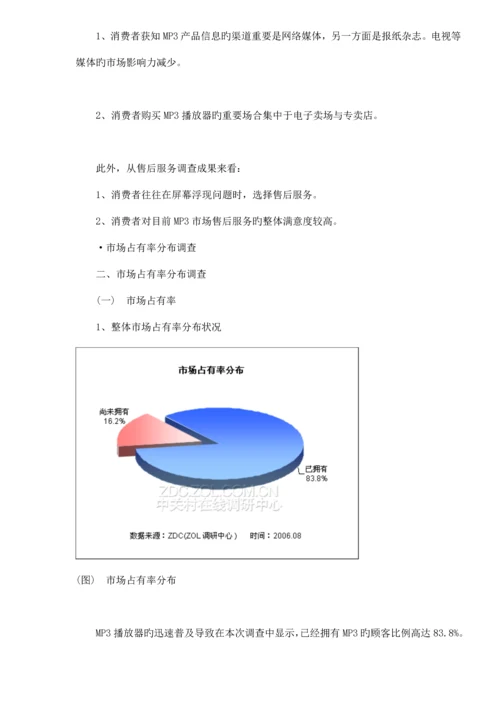 MP3播放器市场消费行为调查汇总报告.docx