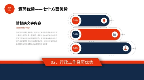 红蓝色简约形状微立体岗位竞聘PPT