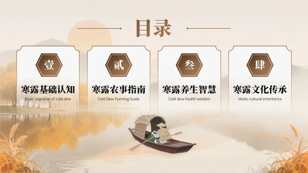 棕色系中国风寒露节气知识PPT模板