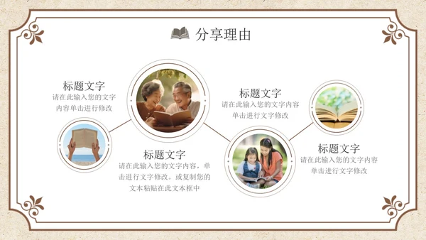 褐色复古风读书分享PPT模板
