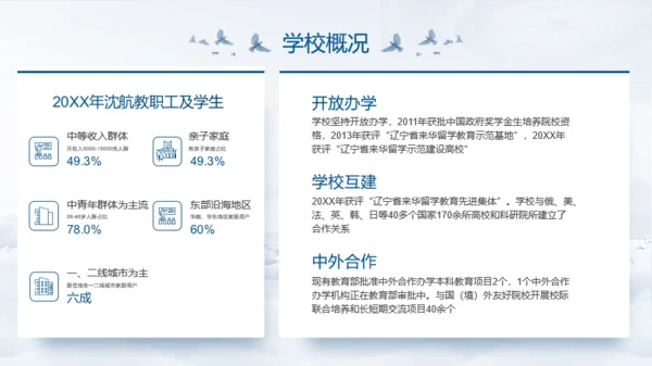 蓝色沈阳航空航天大学开学季模板