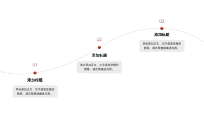 红色3项时间轴单页PPT模板