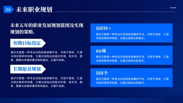 蓝色几何风大学生就业能力展示PPT模板