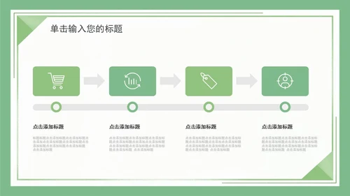 绿色花卉白底简约小清新PPT模板