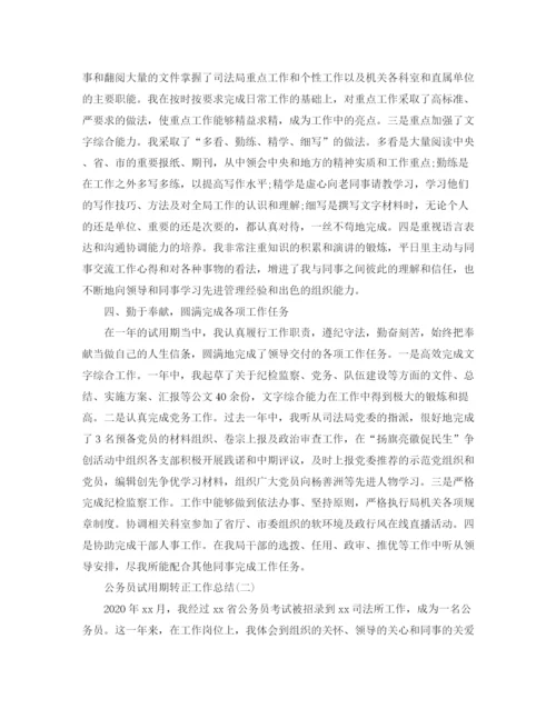 精编之公务员试用期转正工作总结范本.docx