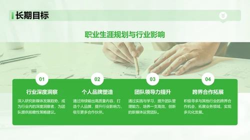 绿色简约风新媒体运营岗位竞聘PPT模板