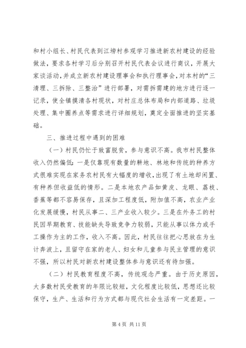 关于推动我市新农村示范村建设的思考.docx
