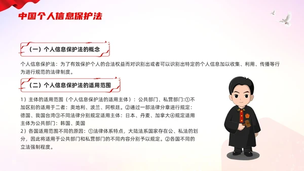 红色简约个人信息保护法PPT模板宣传PPT动态PPT法律