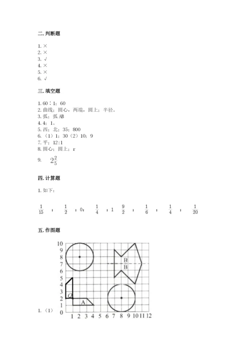 小学数学六年级上册期末考试试卷及参考答案（黄金题型）.docx