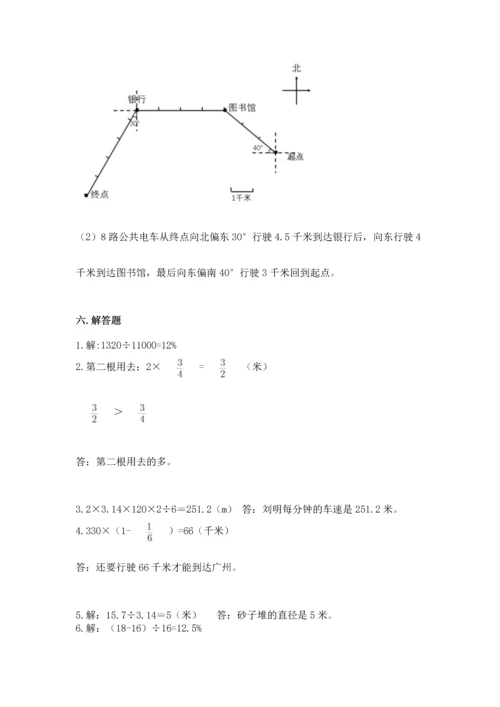 人教版六年级上册数学期末测试卷精品【网校专用】.docx