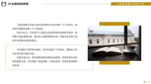 实拍风底层逻辑读书分享PPT