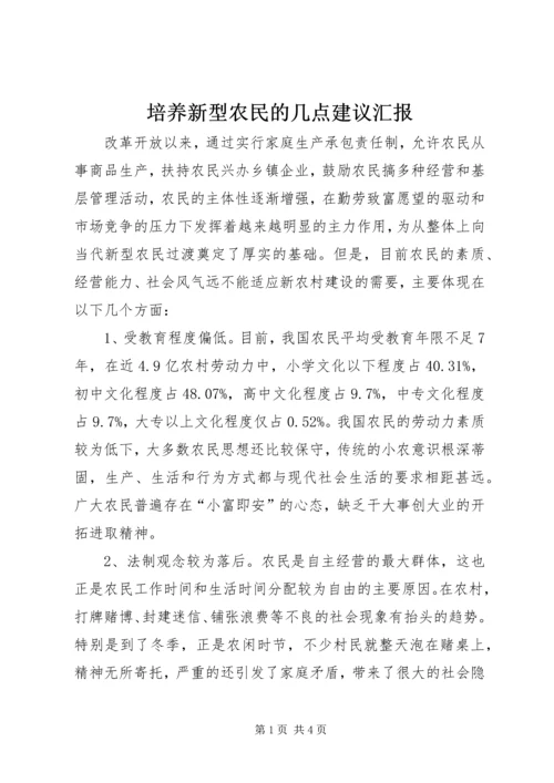 培养新型农民的几点建议汇报.docx