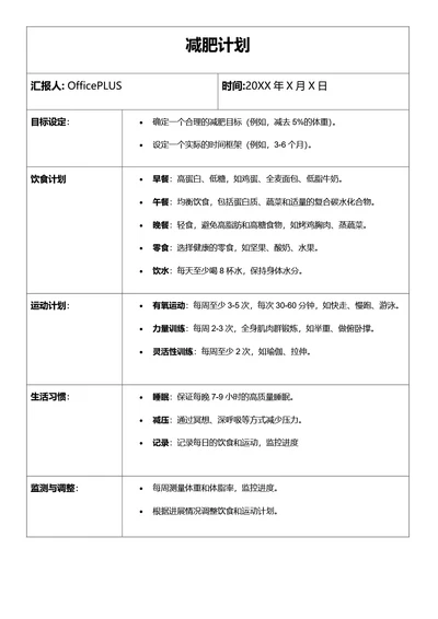 减肥计划
