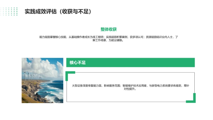 绿色简约风电气工程和自动化专业大学生职业生涯规划发展展示PPT模版
