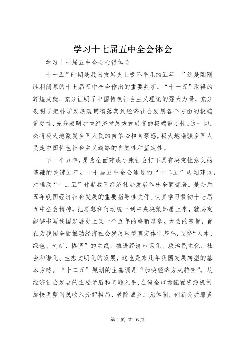 学习十七届五中全会体会 (4).docx