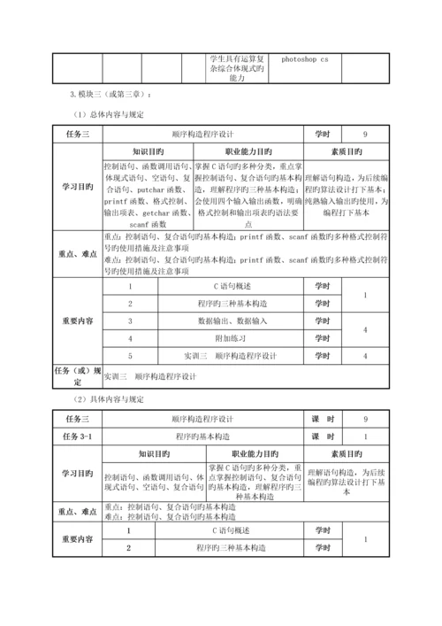 C语言程序设计课程教学设计专题方案.docx