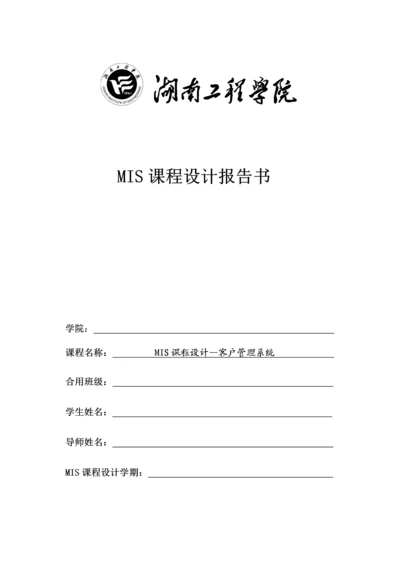 MIS优质课程设计基础报告书.docx
