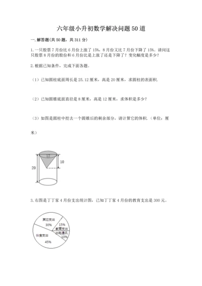 六年级小升初数学解决问题50道可打印.docx