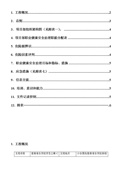 C工程项目职业健康安全管理方案