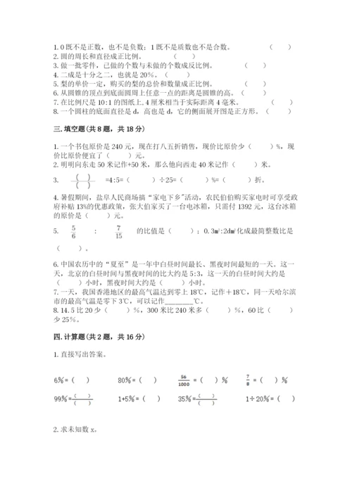 人教版六年级下册数学期末测试卷精品【满分必刷】.docx