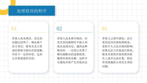 蓝黄色简约员工培训投诉处理培训PPT模板