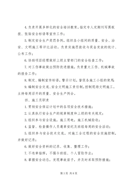 项目管理班子职责分工 (2).docx