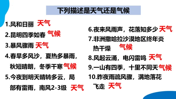 串讲04 天气与气候 2023-2024学年七年级地理上学期期末考点大串讲课件（人教版）(共68张P