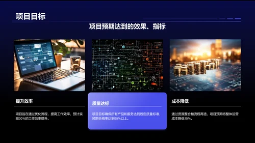 蓝色科技风项目总结汇报模板PPT模板
