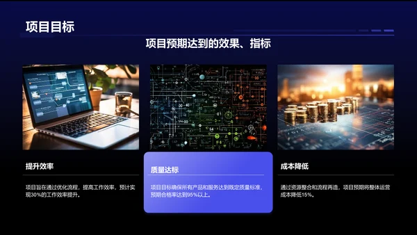 蓝色科技风项目总结汇报模板PPT模板