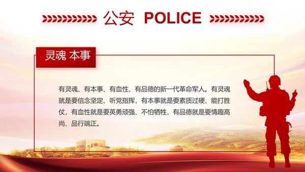 红色大公安民警守纪律讲规矩动态泡腾片模板