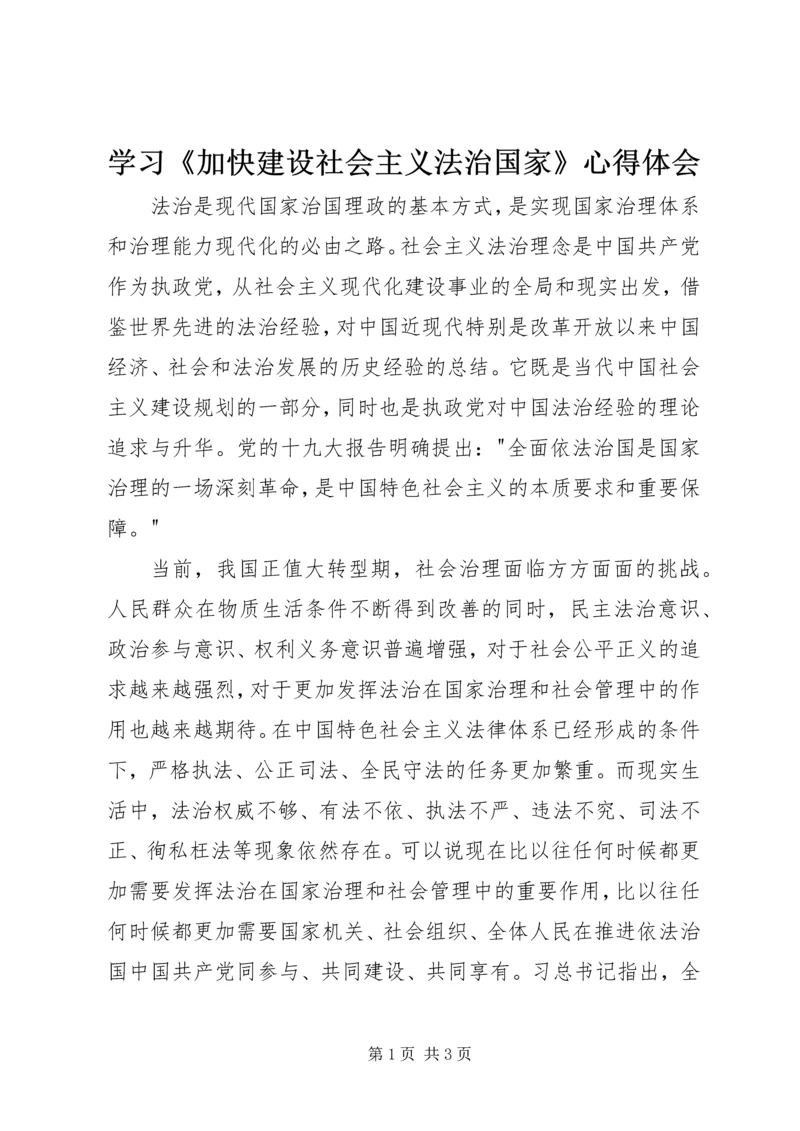 学习《加快建设社会主义法治国家》心得体会.docx