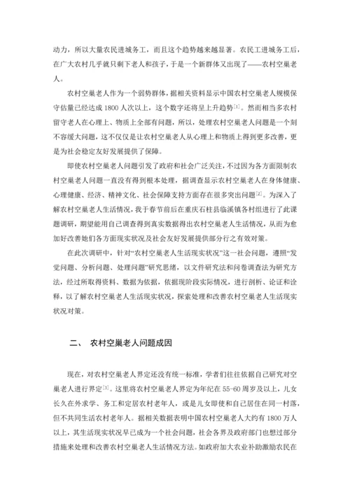 农村空巢老人的生活现状调查及对策专项研究.docx