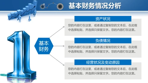 蓝色2019年度财务数据分析报告PPT